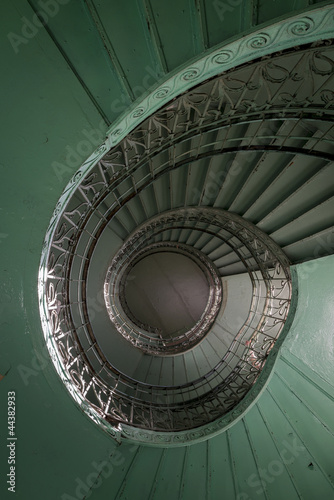 Grunge, green spiral staircase #44382933