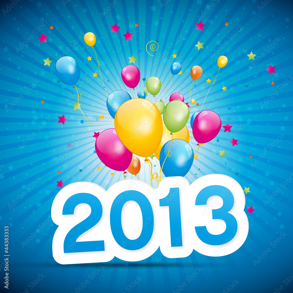 2013, ballons et confettis