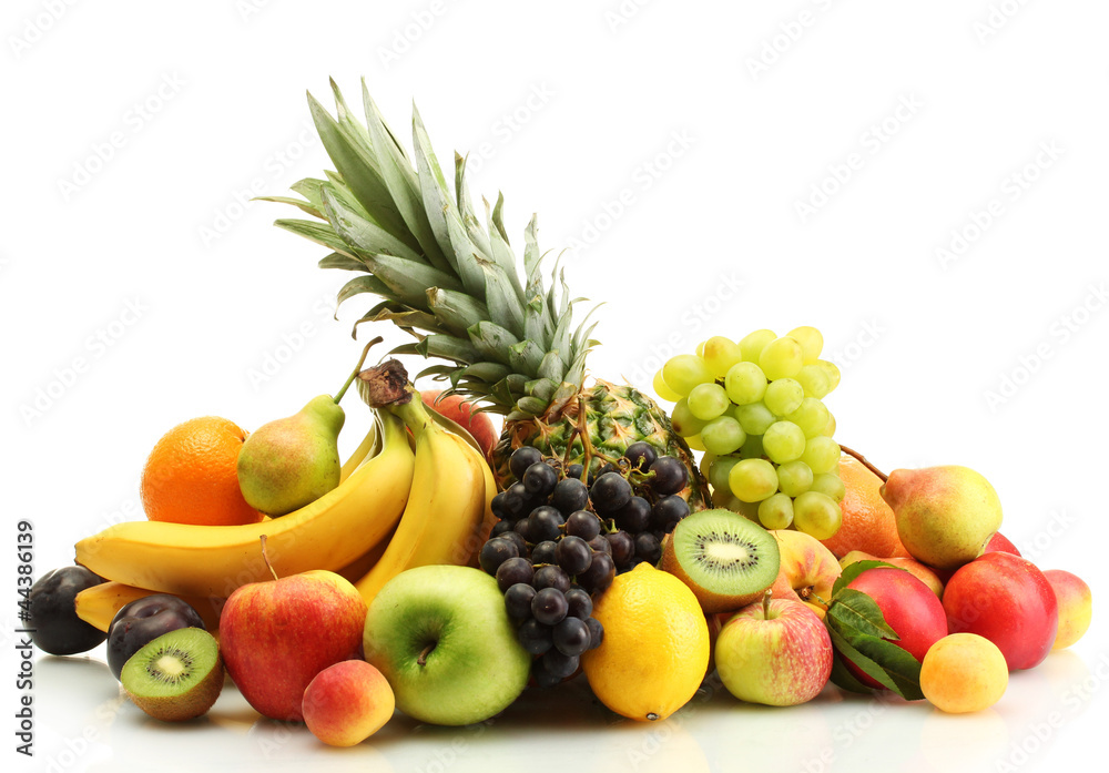 Assortment of exotic fruits isolated on white Assortment of exotic fruits isolated on white