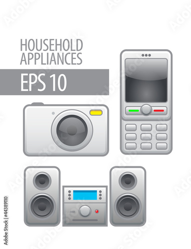 household appliances. vector icon set