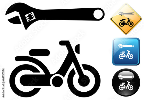 Moped repair pictogram and icons