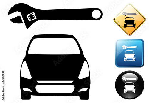 Car repair pictogram and icons