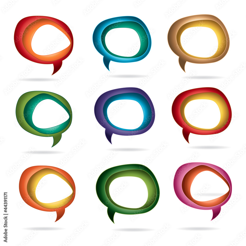 Glossy speech bubbles set vector Glossy speech bubbles set vector