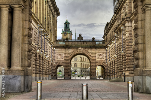 Swedish Parliament building in Stockholm.