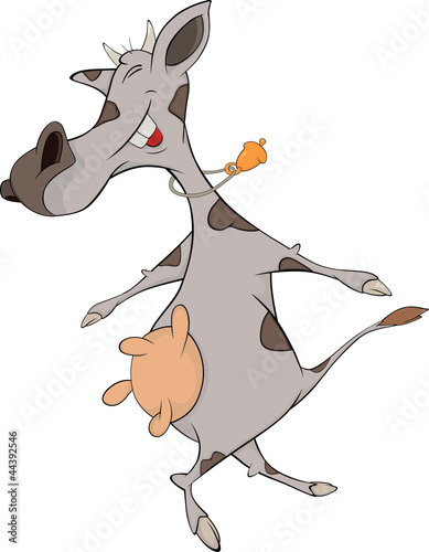 Cheerful cow cartoon