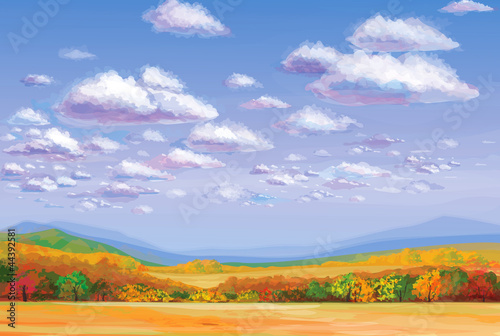 Vector of autumn landscape.