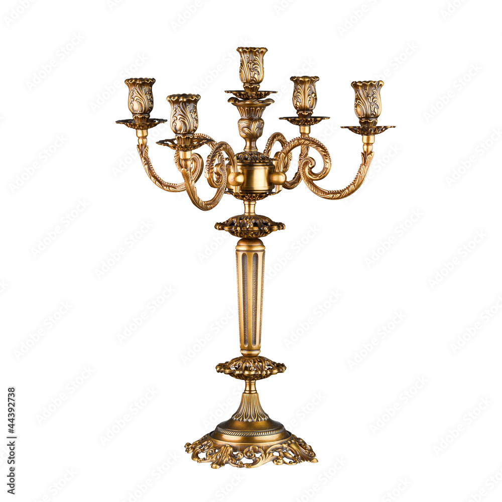 Vintage candlestick isolated on white