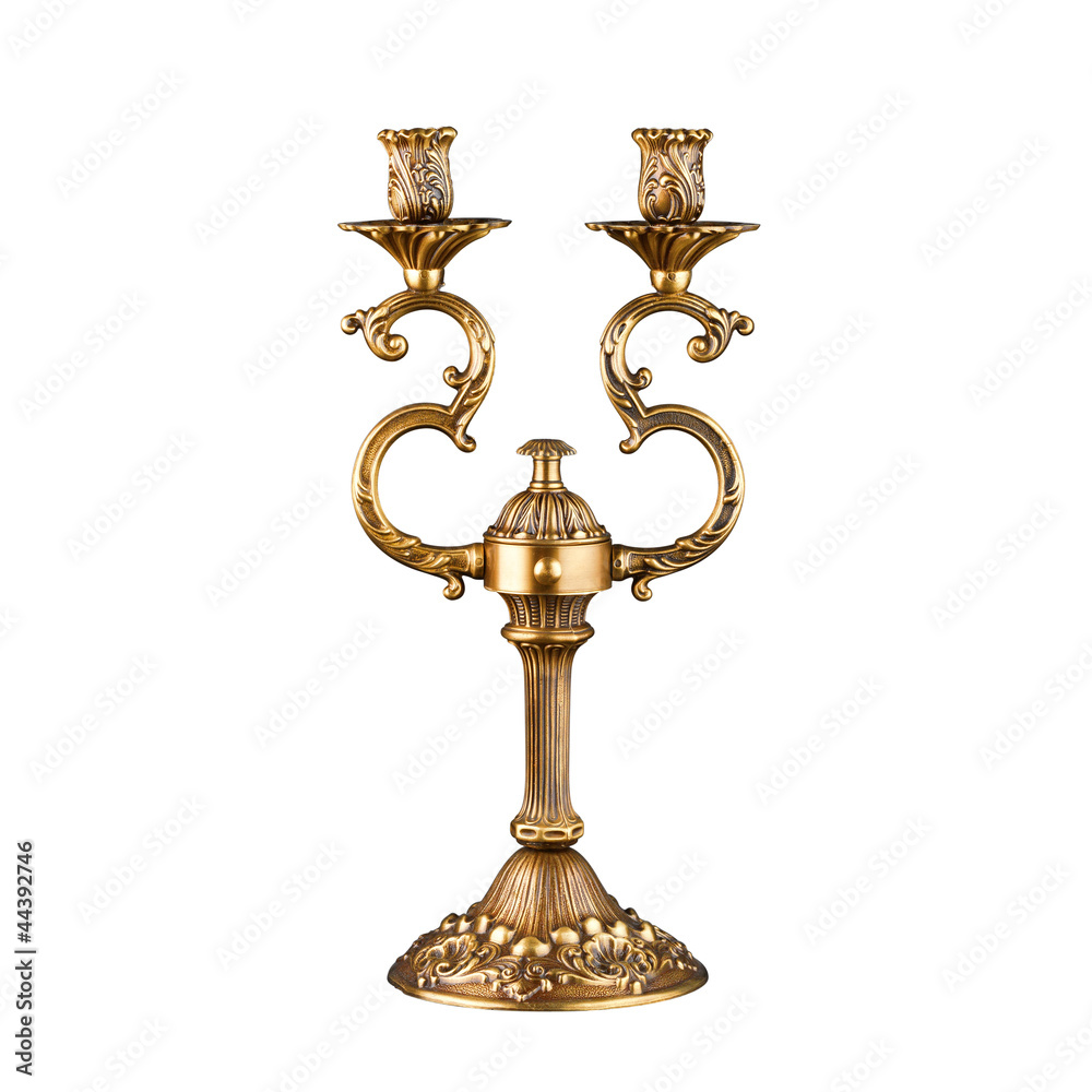Vintage candlestick isolated on white