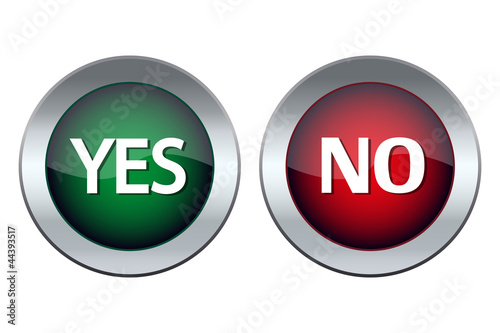 web button with the words yes and no