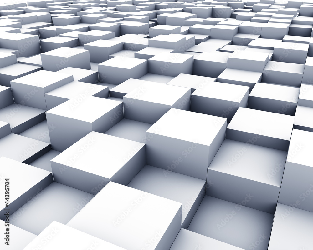 3D white cubes surface perspective background. 3D white cubes surface perspective background.