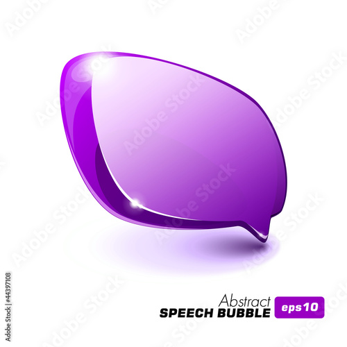 Abstract Glass Speech Bubble Violet Purple