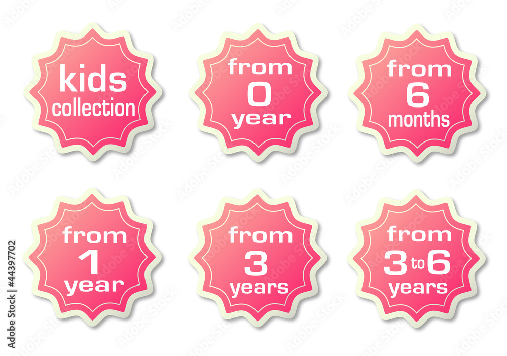 Pink label for children's products Pink label for children's products