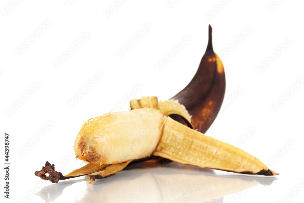 Naklejka premium spoiled banana isolated on white