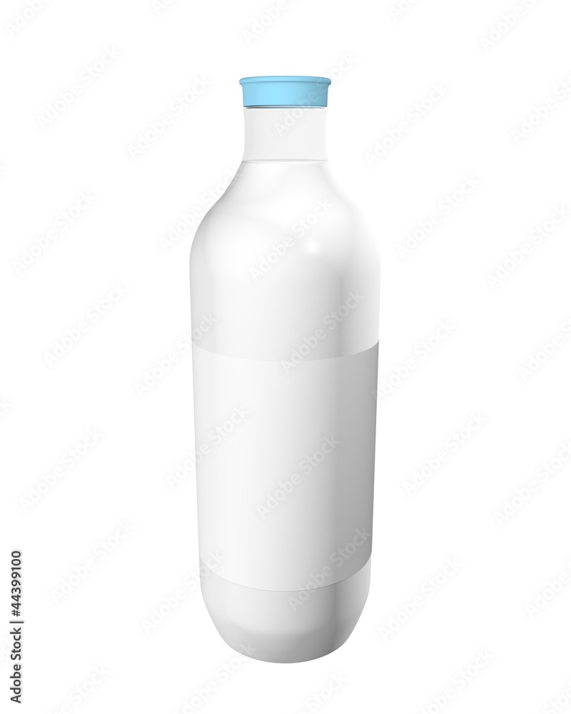 Full bottle of milk with white label Full bottle of milk with white label