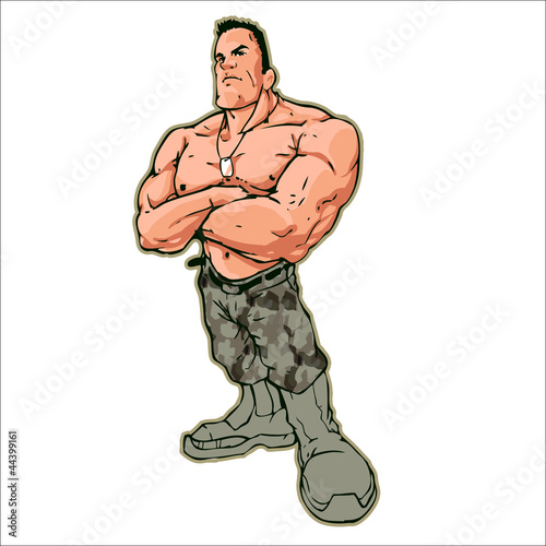 Topless Soldier Naked Muscle Fitness Muscular