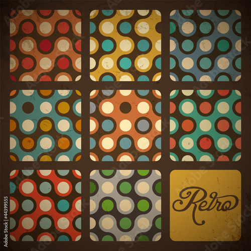 Retro Seamless pattern set.