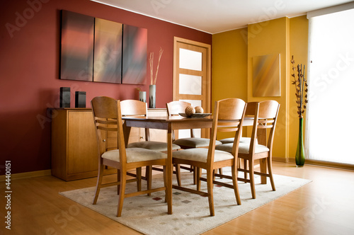 Interior design series: modern colorful dining room