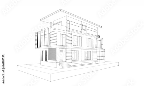 Wireframe of modern house