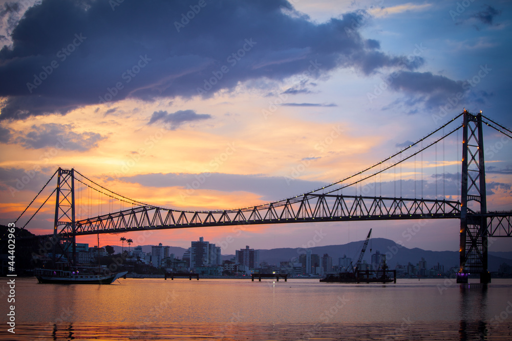 Bridge in Florianopolis at Sunset