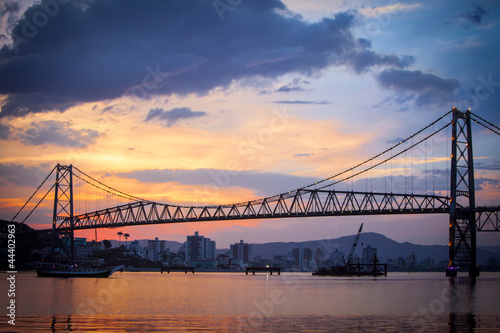 Bridge in Florianopolis at Sunset photo