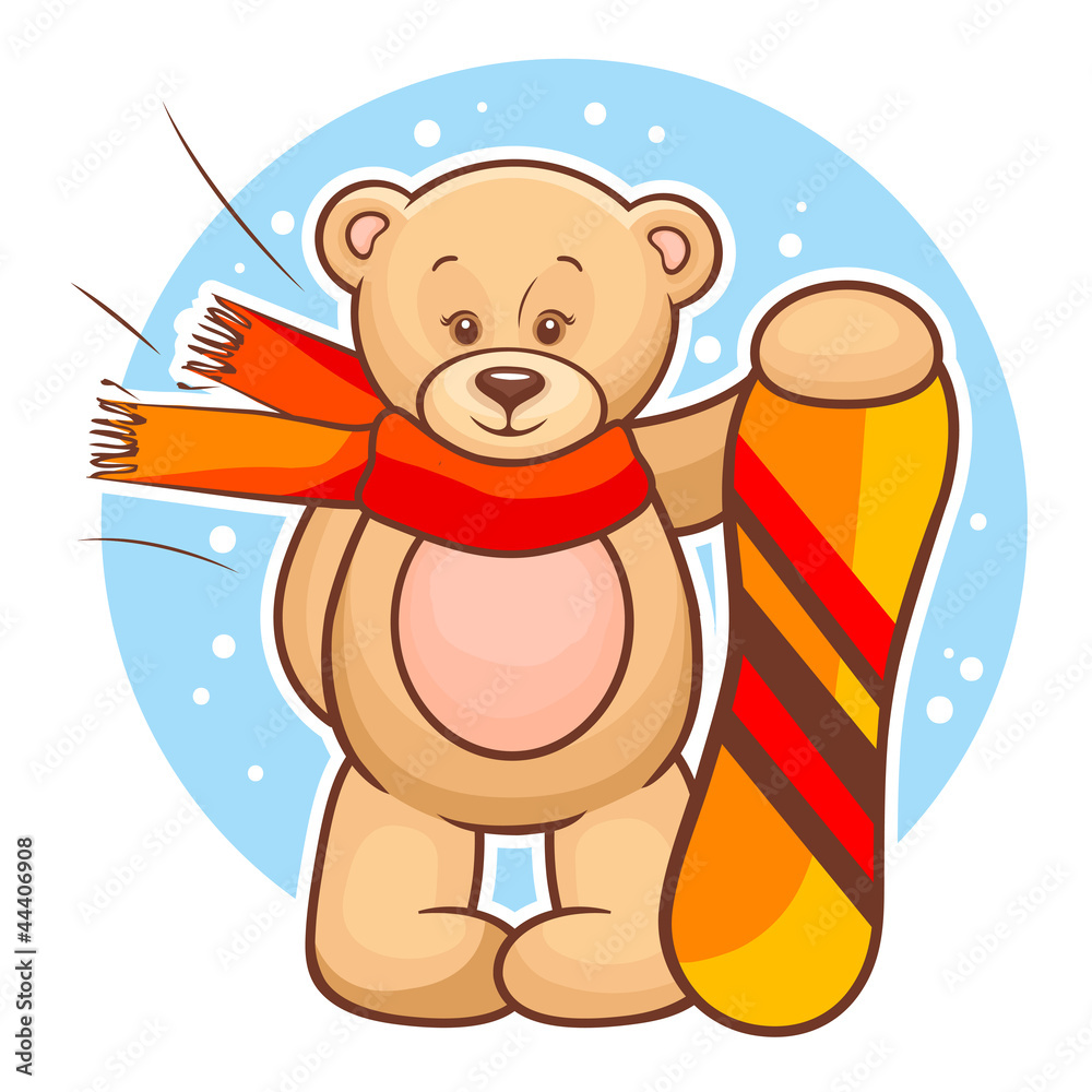 teddy bear with snowboard teddy bear with snowboard