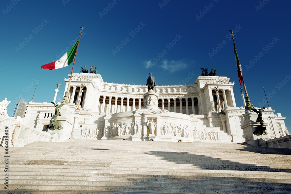 Naklejka premium Equestrian monument to Victor Emmanuel II near Vittoriano in Rom