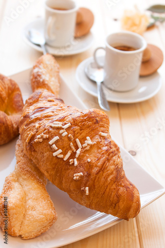 Coffee and Brioches for energetic breakfast