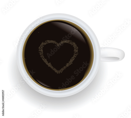 Cup of coffee with  heart