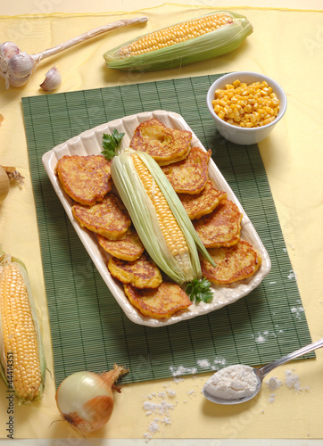Delicious pancakes with corn