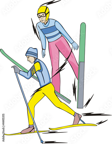 Bilde på lerret Skiing. Nordic Combined