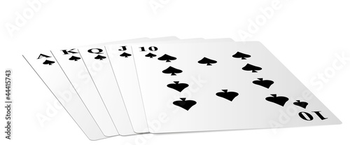 Royal flush playing cards