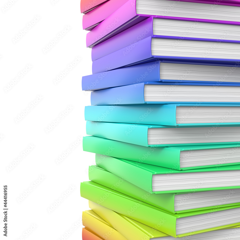 Stack of colorful glossy books. Stack of colorful glossy books.