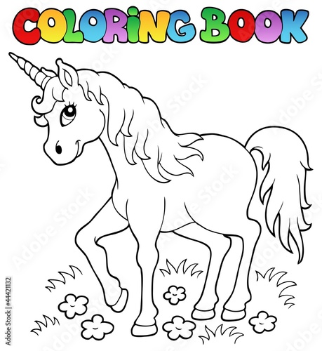 Coloring book unicorn theme 1