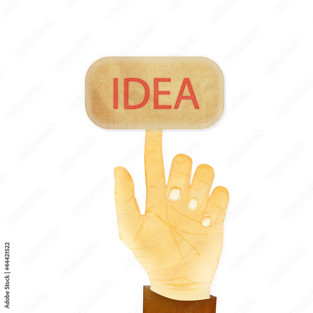 Paper texture ,Hand gesture pointing at idea Paper texture ,Hand gesture pointing at idea