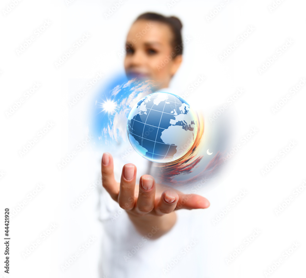 Human hand holding our planet earth Human hand holding our planet earth
