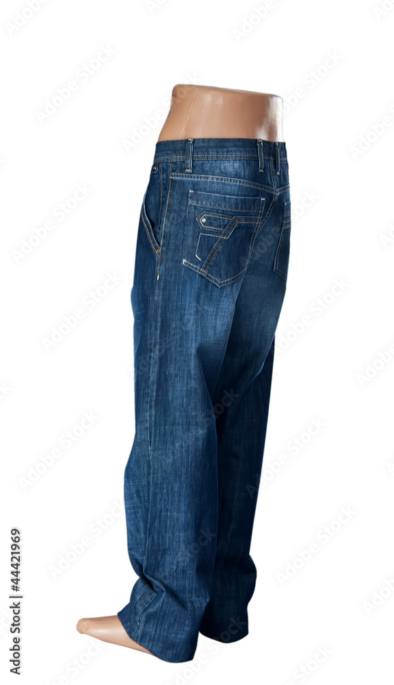 Naklejka premium Blue jeans trousers on a mannequin