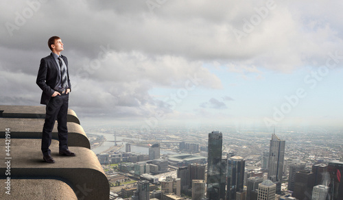Fotografi Businessman and cityscape