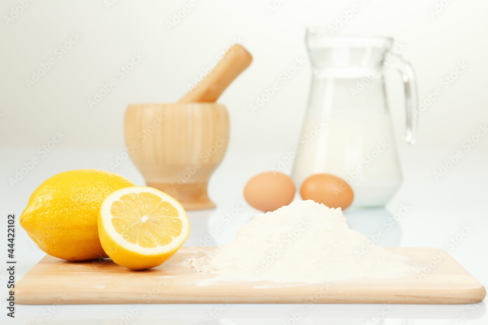 Different products to make bread Different products to make bread