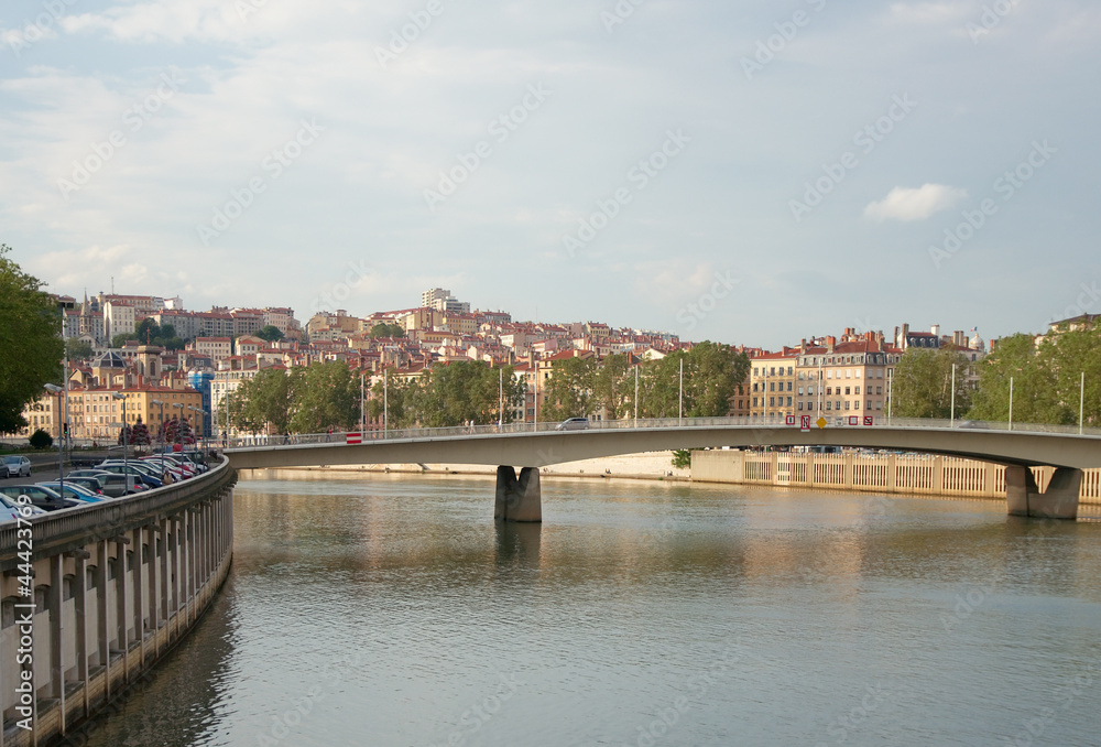 Alphonse Juin bridge, Saone river, Lyon, France