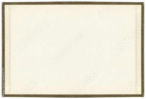 paper with fabric frame background, book cover inside