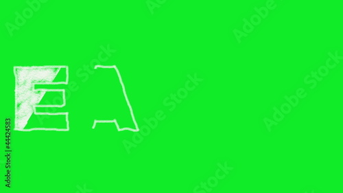Animation of the word Earth being drawn on a green screen.