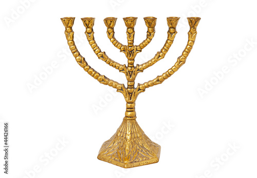 Menorah isolated on white background photo