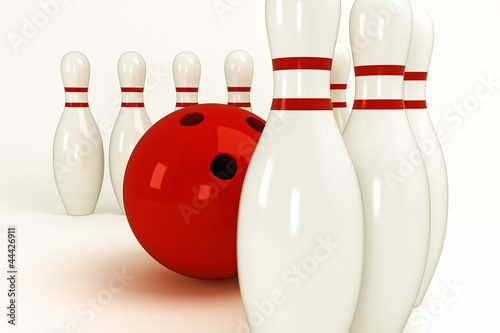 Obraz na plátne illustration of image of skittle and bowling ball