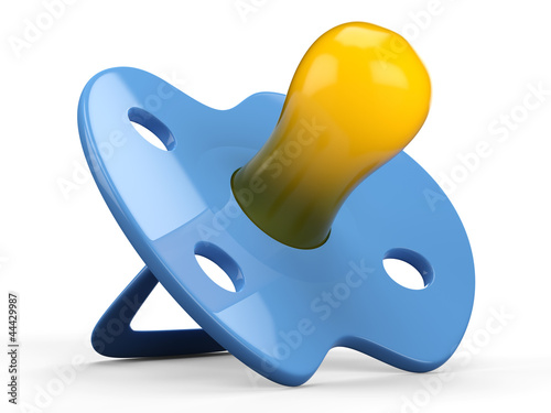 3D Baby's dummy on white isolated background.