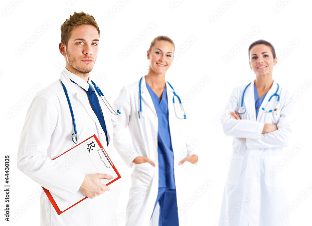 Doctor in front of his medical team