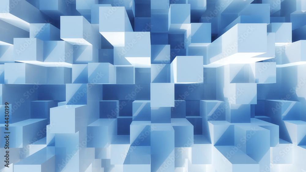 Abstract image of cubes background in blue toned Abstract image of cubes background in blue toned