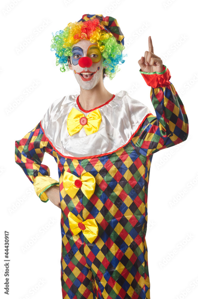 Funny clown on the white Funny clown on the white