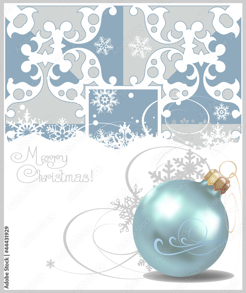 Christmas balls. Crey Background. Vector drawing