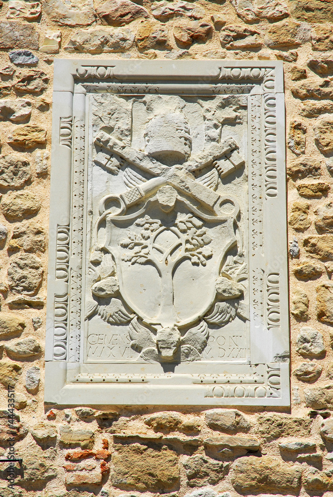 Romagna Apennines, San-Leo village Pope Symbol