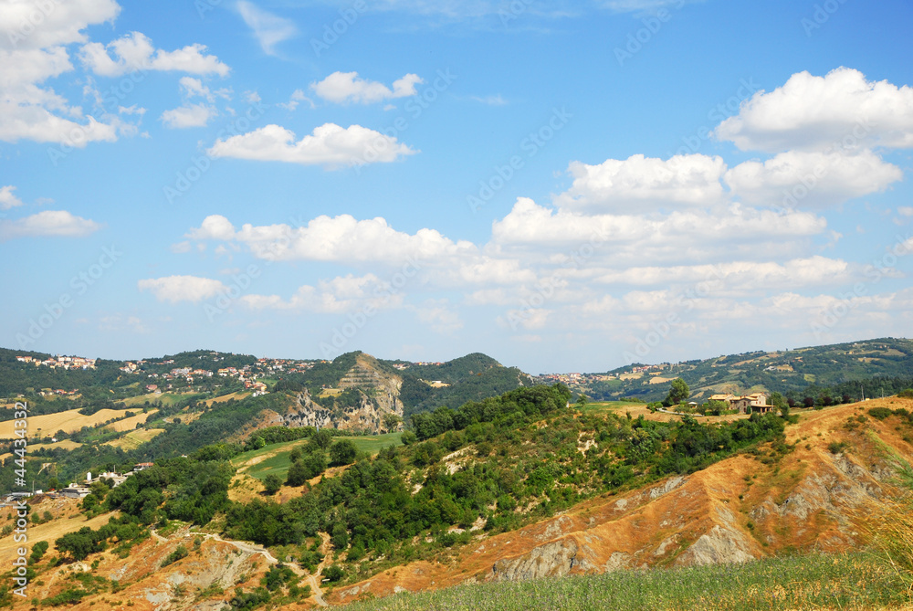 Romagna Apennines landscape around San-Leo castle.
